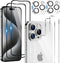 [6 in 1 for iPhone 15 Pro Max Screen Protector, 2 Pack iPhone 15 Pro Max Back Screen Protector with 2 Pack Camera Lens Protector and Front Screen ...