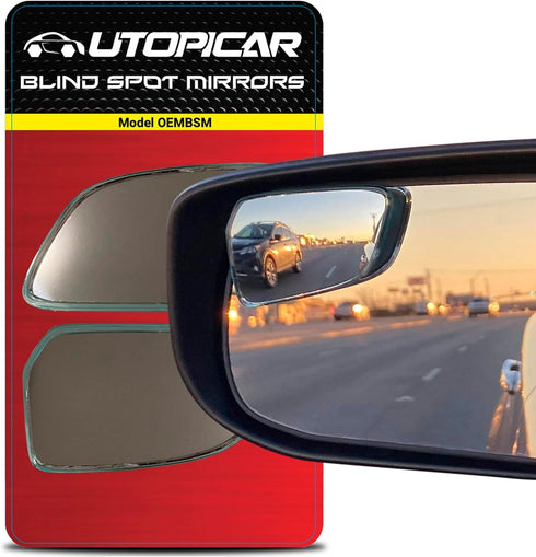 Utopicar Convex Blind Spot Mirrors 2 Pack - OEM Car Side Mirror Blindspot Eliminator Automotive Exterior Accessories - Adjustable Blind Spot Mirro...