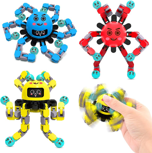 Transformable Fidget Spinner Toys for Kids & Adults,3 PCS Fidget Toys for Teens Anxiety,Sensory Toys for Autism ADHD Stress Relief,Gifts for Boys ...