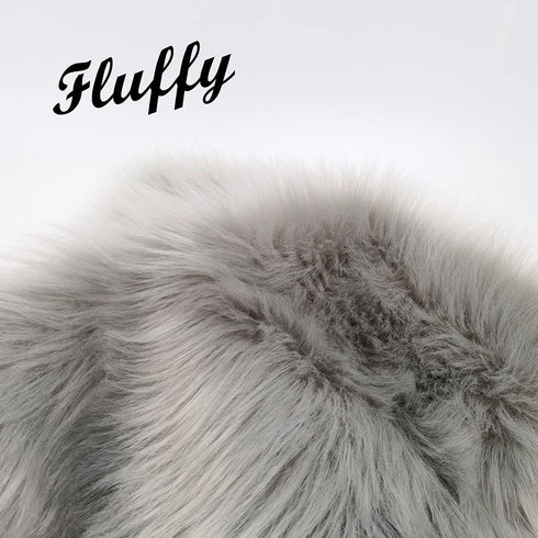 A Fluffy Throw Pillow Cover Covered by Gray Long Hair for Couch Sofa Bed Decoration in Bedroom or Livingroom,18 X 18 inch?Gray...