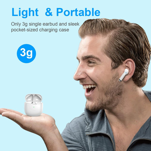 Jxrev Wireless Earbuds, Bluetooth 5.3 Headphones in Ear with Noise Cancelling Mic, Earbuds Stereo Bass, IP7 Waterproof Sports Earphones, 32H Playt...