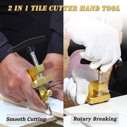 Tile Cutter Hand Tool, 2 in 1 Glass Tile Cutter Breaking Pliers, Manual Tile Cutter with 3 Tungsten Steel Blade, Mirror Cutting Tool for Home DIY ...