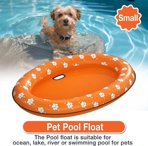 Pet Soft Dog Float Raft - Inflatable Dog Swimming Float for Summer (Small, Orange)...