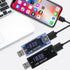 2pcs 8 in 1 USB Tester 10V 3A Voltage Current Tester Voltmeter Capacity Current Meter Digital Multimeter Current Tester Voltage Detector(Black+Blu...