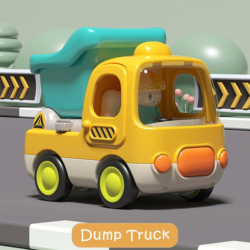 Friction Powered Push and Go Inertia Cars Small Dump Truck with Music Sound and Light Construction Vehicles Toy Trucks 1st Birthday Gifts for Kids...