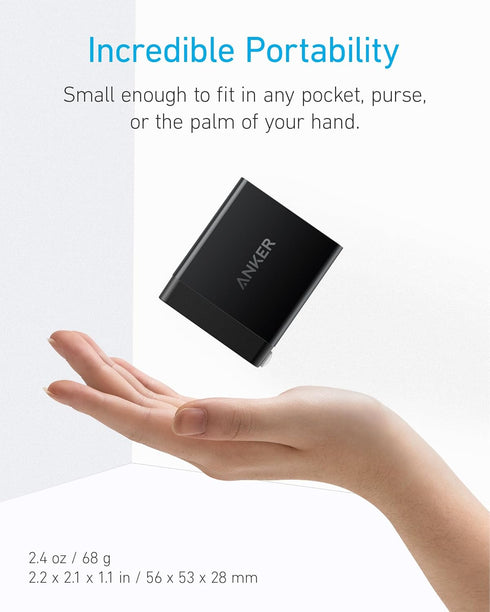 Anker Quick Charge 3.0, 18W 3Amp USB Wall Charger - Fast Charging, Compatible with Wireless Charger, Galaxy S10e/S10/S9/S8/Plus, Note 9/8, LG V40/...