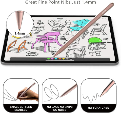 Stylus Pen for Apple iPad & iPhone, Stylus Capacitive Rechargeable Pen for iPad Air 2,3 iPad Mini 3,4,5 iPad 3 iPad 2018,2019 iPad Pro1,Pro 2 and ...