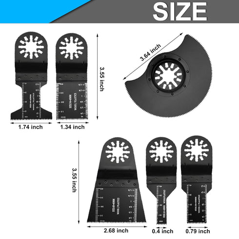 6-Piece Oscillating Multi-Tool Saw Blades Metal Quick Release Multi-Tool Blade Compatible with Bosch,Fein,Makita Oscillating Multitool Accessories...
