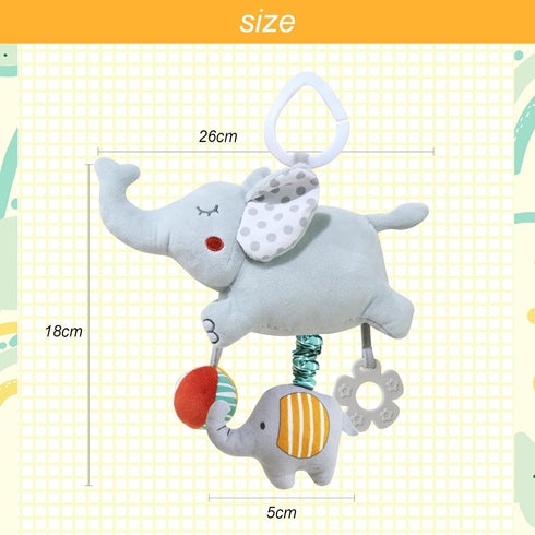 Baby Car Seat Toys For Babies 0-6 Months Musical Learning Toddler Stroller Toys 6 To 12 Months Soft Sensory Developmental Crib Toys Hanging With I...