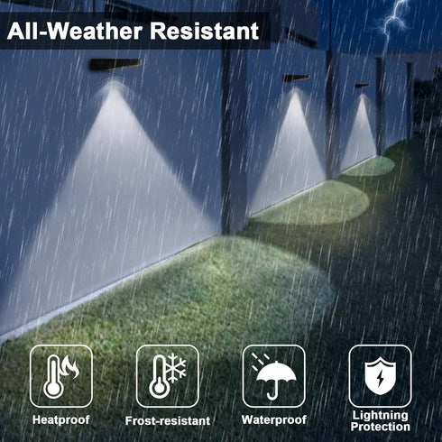Solar Fence Lights Outdoor Waterproof LED Solar Wall Lights Dusk to Dawn Wall Lighting for Patio Yard Porch Deck Balcony Garden...