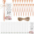 25 Sets Tea Party Bridal Shower Favors Mini Coffee Spoons Small Tea Spoons Heart Shaped Spoon with Bridal Shower Thank You Cards and Hemp Rope Wed...