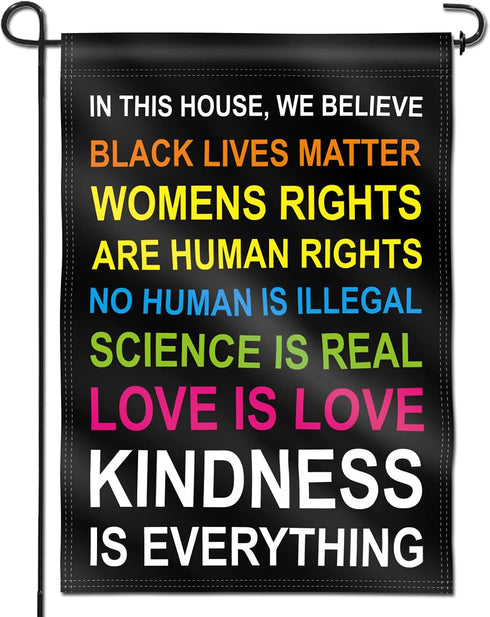 Anley Double Sided Premium Garden Flag, In This House We Believe Decorative Garden Flags for Home Decor - Weather Proof & Double Stitched Yard Fla...