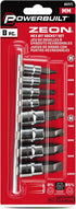 Powerbuilt - 8 Pc. 3/8" Drive SAE Zeon Hex Bit Socket Set, Hand Tools, Sockets - Hex Bit, Sockets - 3/8" Drive (642574)...