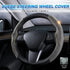 Custom-Fit for Tesla Steering Wheel Cover, Tesla Model Y / 3 Suede Steering Wheel Cover, Non-Slip, Breathable, Durable, Tesla Model Y / 3 Accessor...