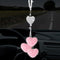 Frienda Bling Heart Diamond Car Accessories for Women, Crystal Car Rear View Mirror Charms Car Decoration Valentine's Day Gifts Lucky Hanging Inte...