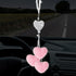 Frienda Bling Heart Diamond Car Accessories for Women, Crystal Car Rear View Mirror Charms Car Decoration Valentine's Day Gifts Lucky Hanging Inte...