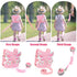 Toddlers Leash + Anti Lost Wrist Link Child Kids Safety Harness Kids Walking Wristband Assistant Strap Belt for Girl Pink Christmas Gift...