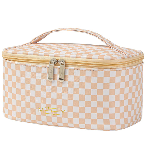 KITENROM Preppy Makeup Bag Travel Cosmetic Bags for Women Girls Multi-color Checkered Plaid Small Pouch Toiletry Bag Organizer Case Waterproof Cut...