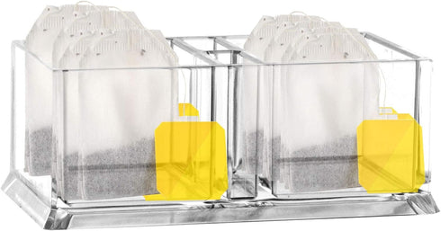 Transparent Tea Box for Tea Bags Holder,Clear Coffee Sugar Tea Bags Organizer for Home Containers,Tea Bag Storage Box Tea Storage Bin Box for Kitc...