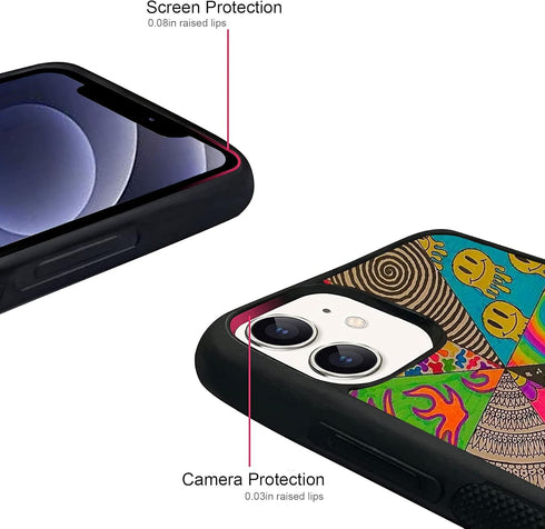 Hippie Indie Pattern Case for iPhone 11, Colorful Tie Dye TPU Silicone Protective Cover Compatible for iPhone 11 6.1 inches (Hippie)...