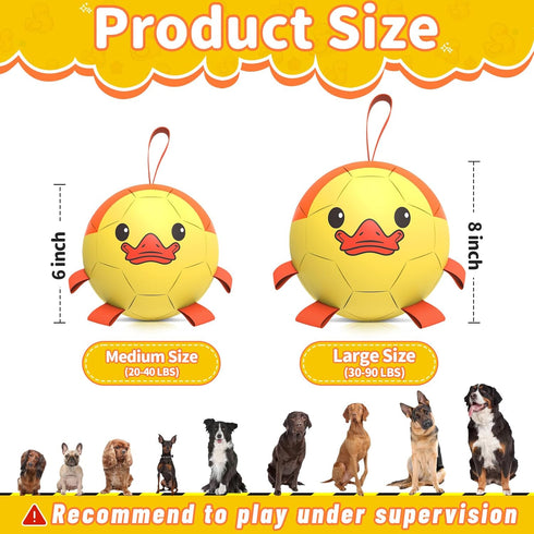 Dog Toys Soccer Ball with Straps - Durable Dog Balls for Small Medium Dogs, Beach Pool Dog Water Toy, Duck Dog Toy, Puppy Dog Birthday Gifts, Herd...