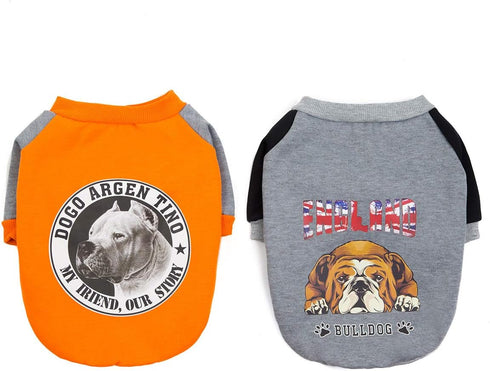 Bulldog Dog Clothes pet Clothes Dog Clothes pet Clothing Dog Clothing Bulldog Sweater (M, Orange)...