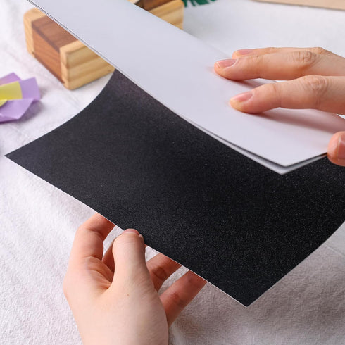 BigOtters 27 Sheets Black Glitter Cardstock Paper, A4 Sparkly Cardstock for DIY Art Project Scrapbook Birthday Wedding Party Decoration School Sup...