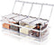 Seasoning Box with Spoon 4 Compartments Multi-Grid Spice Storage Container storage Tool for Kitchen Herb Spice Tools Gadgets...
