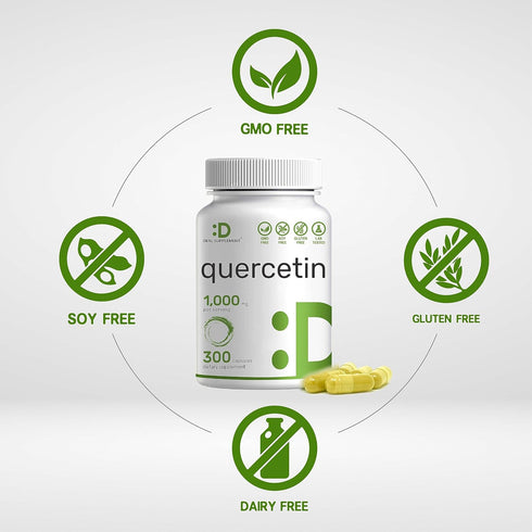 DEAL SUPPLEMENT Quercetin 1,000mg Per Serving, 300 Capsules – Healthy Immune Support Supplements, High Bioavailable Flavonoids, Natural Antioxidan...