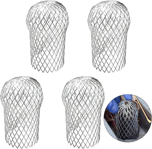 4 Pcs Gutter Downspout Guards 3.5 Inch Aluminum Leaf Filter Strainer Expandable Gutter Downspout Protector for Preventing Blockage Leaves Debris...