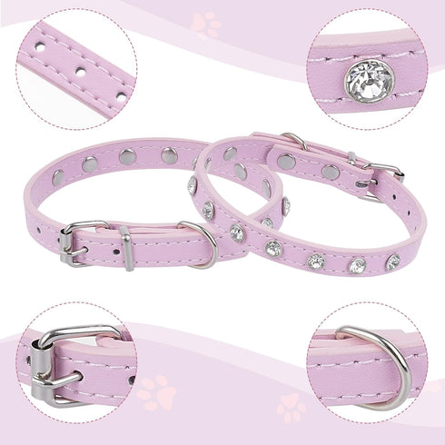 Small Dog Collars Rhinestones Pet Dog Collars Bling Diamond Puppy Collars Glitter Jewel Puppy Collar for Small Dog Pet, XS...