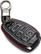 Vitodeco Genuine Leather Smart Key Fob Case Protector Compatible for Alfa Romeo Giulia, Stelvio, Tonale 2017 - 2025 (5-Button, Black/Red)...