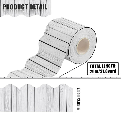 AIEX White Wood Bulletin Board Trim, 66ft/20m Bulletin Board Borders Back-to-School Decoration Borders for Classroom School Office Chalkboard Blac...