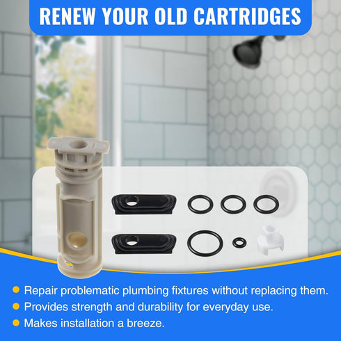 Dreyoo Cartridge Repair Kit Replacement for 96988, Repair Kit Compatible with Moen 1222/1222B Single Handle Cartridge Tub and Shower Faucets, Bath...