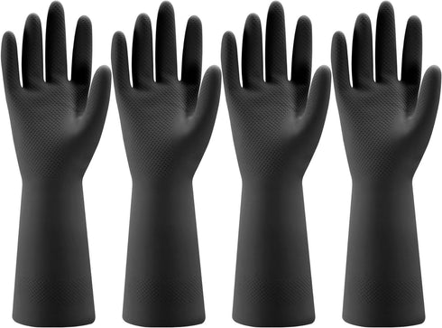 Bamllum 4 Pairs Rubber Kitchen Dishwashing Gloves - Reusable Household Cleaning Gloves for Washing Dishes and Cleaning Tasks, Flexible Long-lastin...