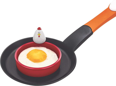 MSC International 89550 Doodle Doo, Nonstick 50666 Joie Eggy 3.5" Non-Stick Silicone Compact Egg Ring with Folding Handle, One Size, Red...