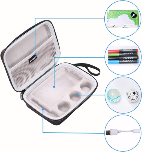 LTGEM Carrying Case for Bit Coding Robot - Fits USB Charging Cable/playfield/Skin / 4 Color Code Markers (Fits a Full Robotics kit)-Case only...
