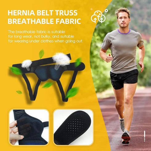 Hernia Belt Truss for Men Women Hernia Belt for Single/Double Inguinal or Sports Hernia, 2 Removable Compression Pads Comfortable Adjustable Groin...