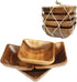 Acacia Handmade Wood Carved Plates - Set of 4 Calabash Bowls Size 4" (Square)...