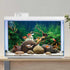 AWERT 48x20 inches Polyester Underwater Grass Plants Aquarium Background Aquatic Plants Stone River Bed and Dead Wood Stone Fish Tank Background...