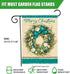 Merry Christmas Coastal Garden Flag, White Xmas Winter Home Decorative House Yard Outside Small Flag Seashell Starfish Wreath Beach Decor, Farmhou...