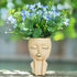 Planters for Indoor Plants Cute Lady Bubble Blowing Head Planter Resin Face Planters Flower Pot with Drainage Hole (Brown)...