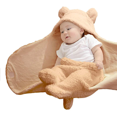 XMWEALTHY Cute Newborn Baby Boys Girls Blankets Plush Swaddle Blankets Brown...
