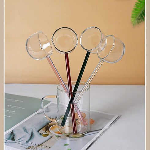 Clear Glass Stirring Spoons Transparent Crystal Teaspoons Milk Cocktail Cold Drinks Mixing Spoon Swizzle Stick Stirrers Salt Sugar Spice Appetizer...