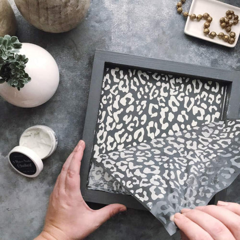 A Maker's Studio - Reusable Adhesive Mesh Stencil Sheet - Great for DIY Arts and Crafts - Suitable for Paints and Inks - Cheetah Print (8.5 x 11 I...