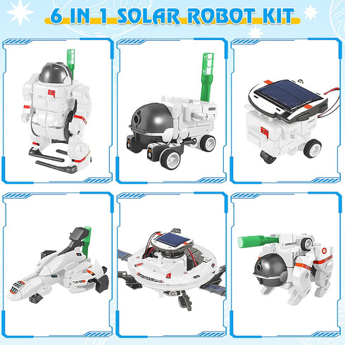 STEM Projects for Kids Ages 8-12 Solar Robot Kit 6-in-1 Space Toys for 10-Year-Old Boy Girl Gift Building Toys Science Kits Christmas Birthday Gif...