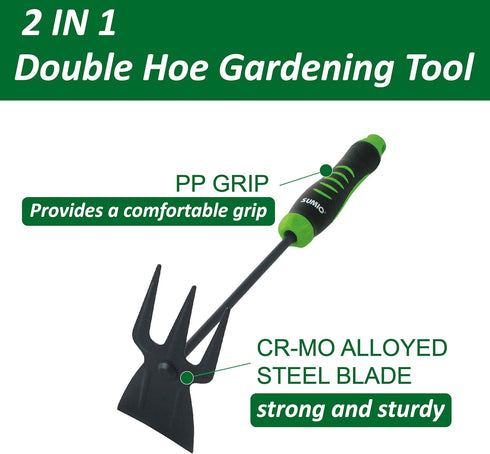 SUMIO Garden Small Hand Digger and Hoe,Garden Tool,Dual Headed Weeding Tool,Garden Hoe and Cultivator,Weeding Tool,Light manual cultivator,Alloy h...