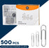 500 Pack Paper Clips by Luxurecourt - 3 Assorted Sizes of Silver Small and Large Paperclips Bulk, Rust-Resistant Nickel Plated Steel Clips, Essent...