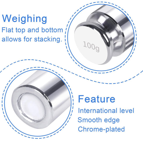 QP Calibration Weights, 100 Gram OIML Class M1 High Precision Scale Weights, Stainless Steel Gram Weights, Chrome Finish, Scale Calibration Weight...