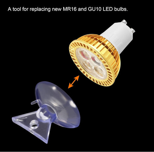 MECCANIXITY Bulb Changers, 35mm Dia. PVC Suction Cup Light Lamp Replacing Tools for GU10 MR16 Bulbs, 6 Pack (4 Black and 2 Clear)...